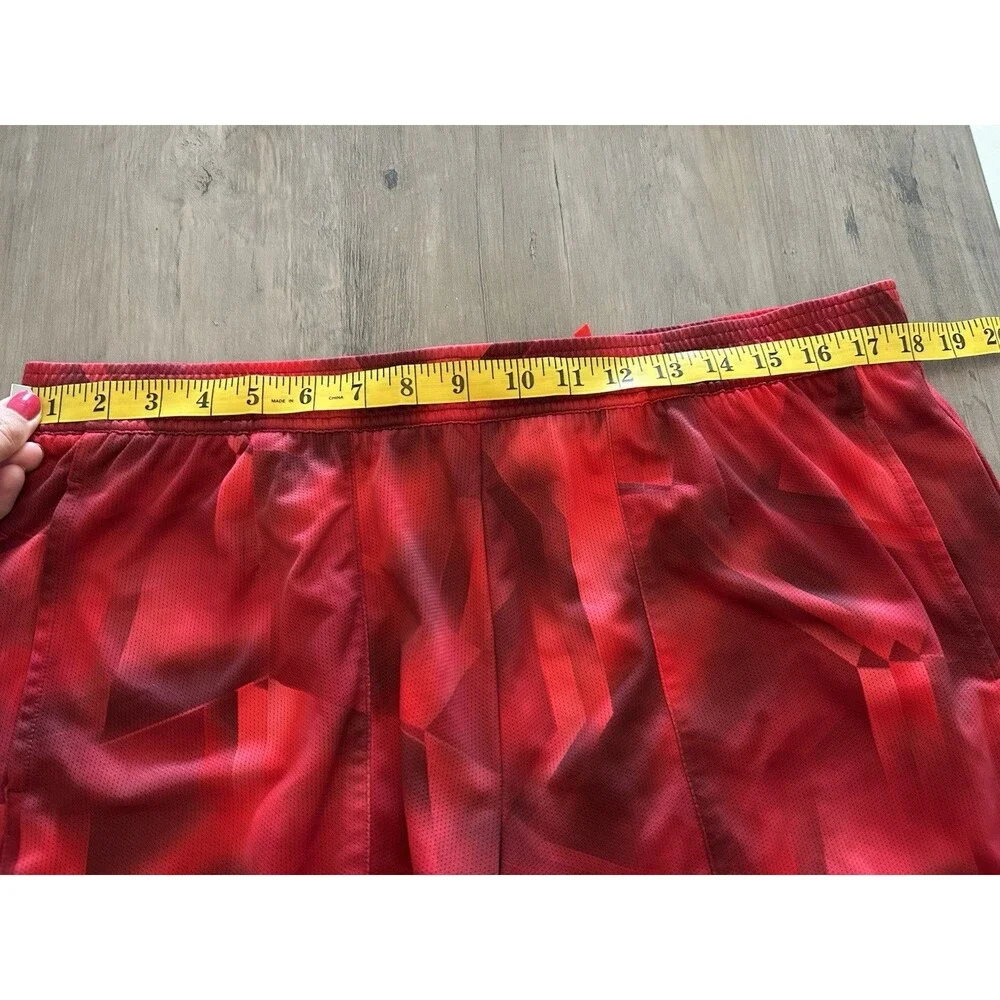 Nike Dri-FIT Basketball Shorts Red Geometric Mens Size XL